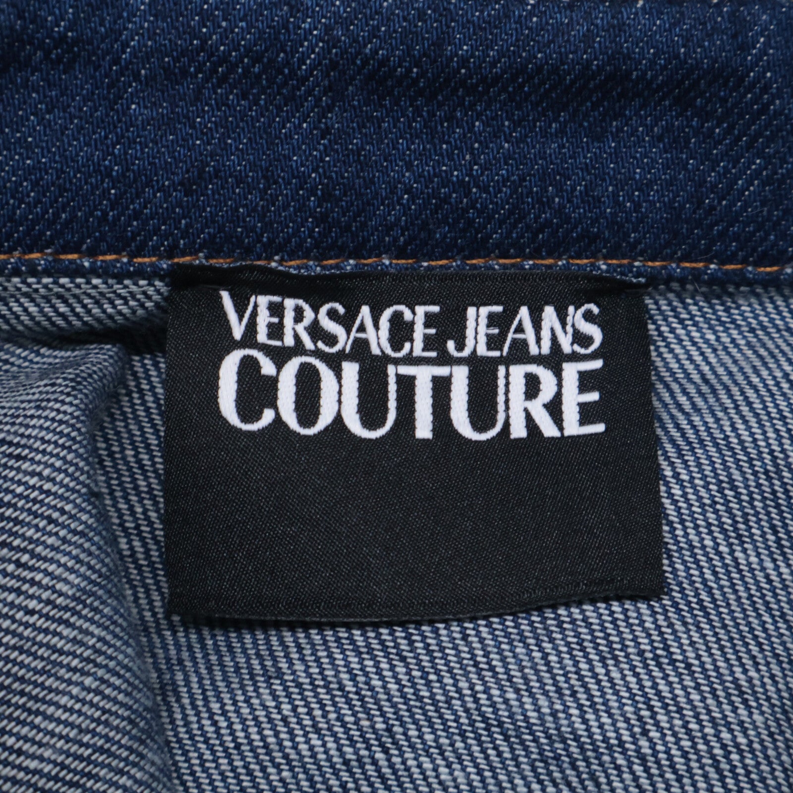 Versace Jeans ヴェルサーチジーンズ B0HVA615 インディゴ×マルチカラー 金ボタンデニムコンビシャツ トップス
