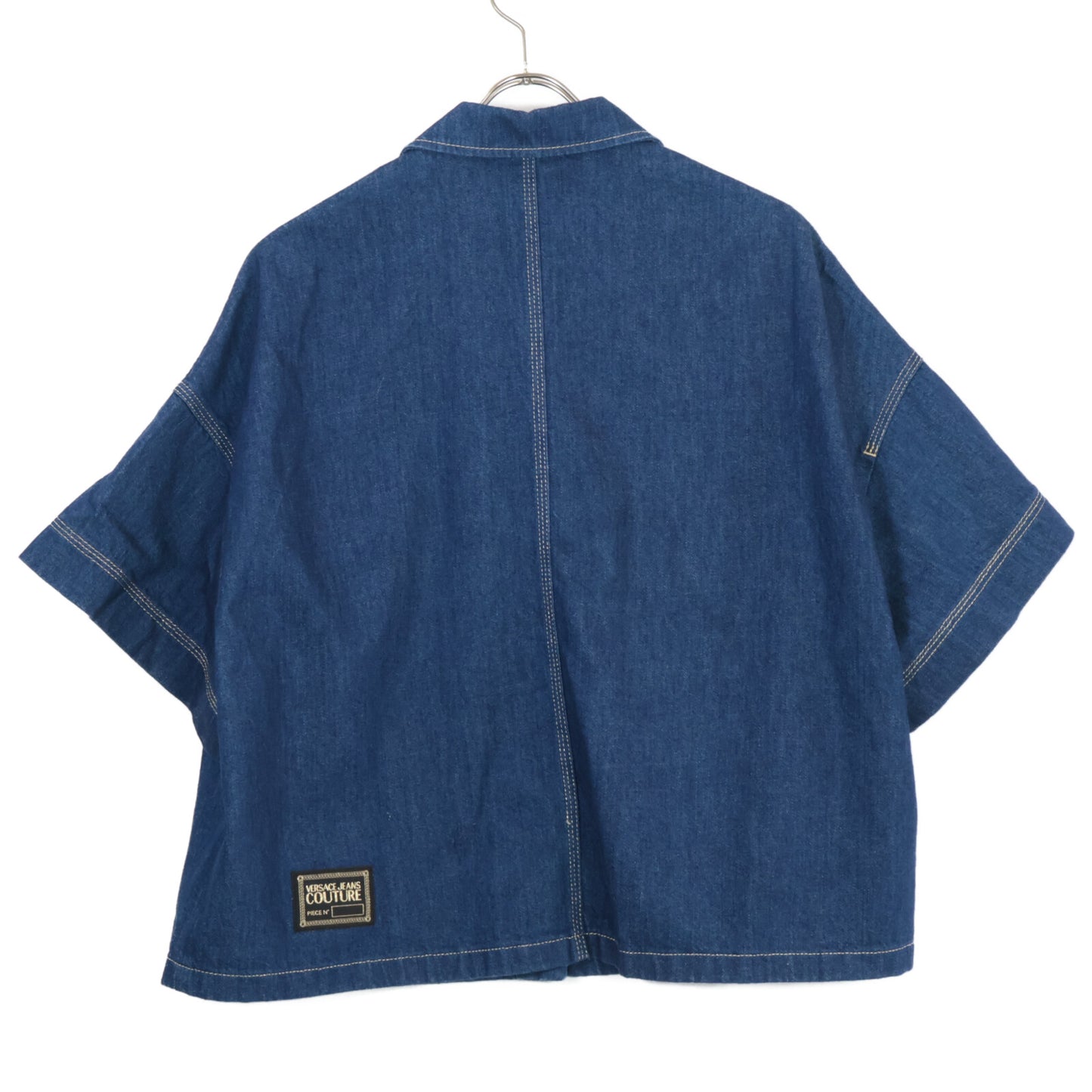 Versace Jeans ヴェルサーチジーンズ 71HAL56I インディゴ 金ボタンショートスリーブデニムシャツ ジャケット