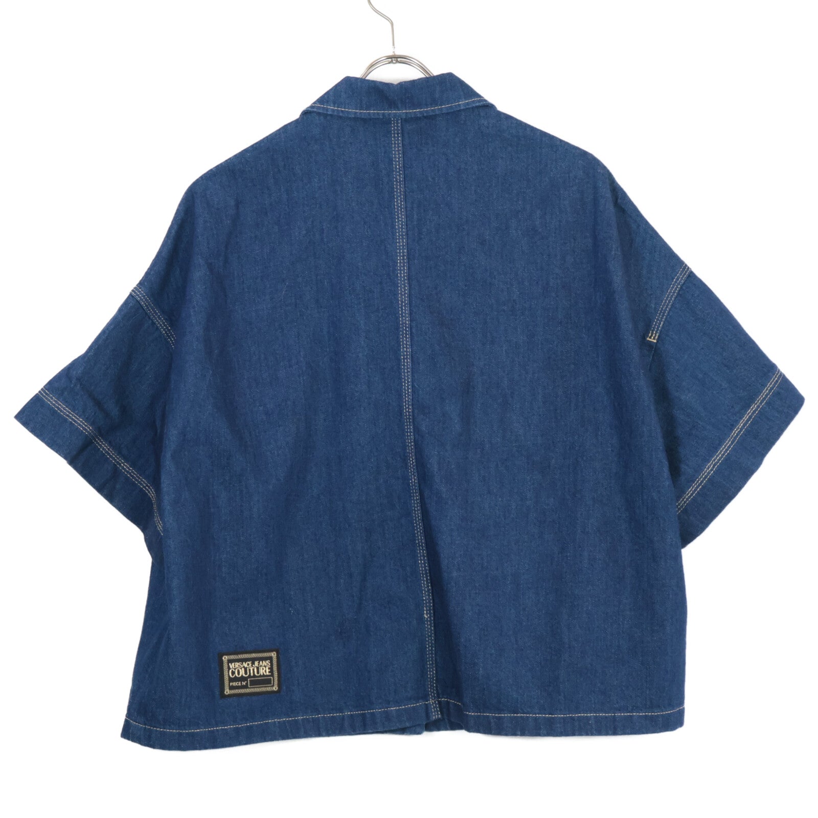 Versace Jeans ヴェルサーチジーンズ 71HAL56I インディゴ 金ボタンショートスリーブデニムシャツ ジャケット