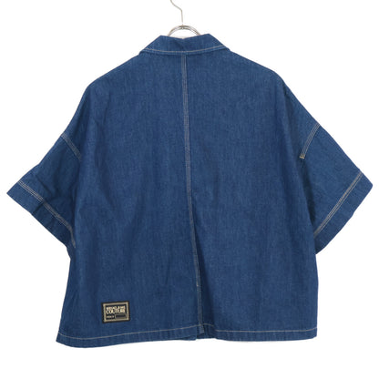 Versace Jeans ヴェルサーチジーンズ 71HAL56I インディゴ 金ボタンショートスリーブデニムシャツ ジャケット