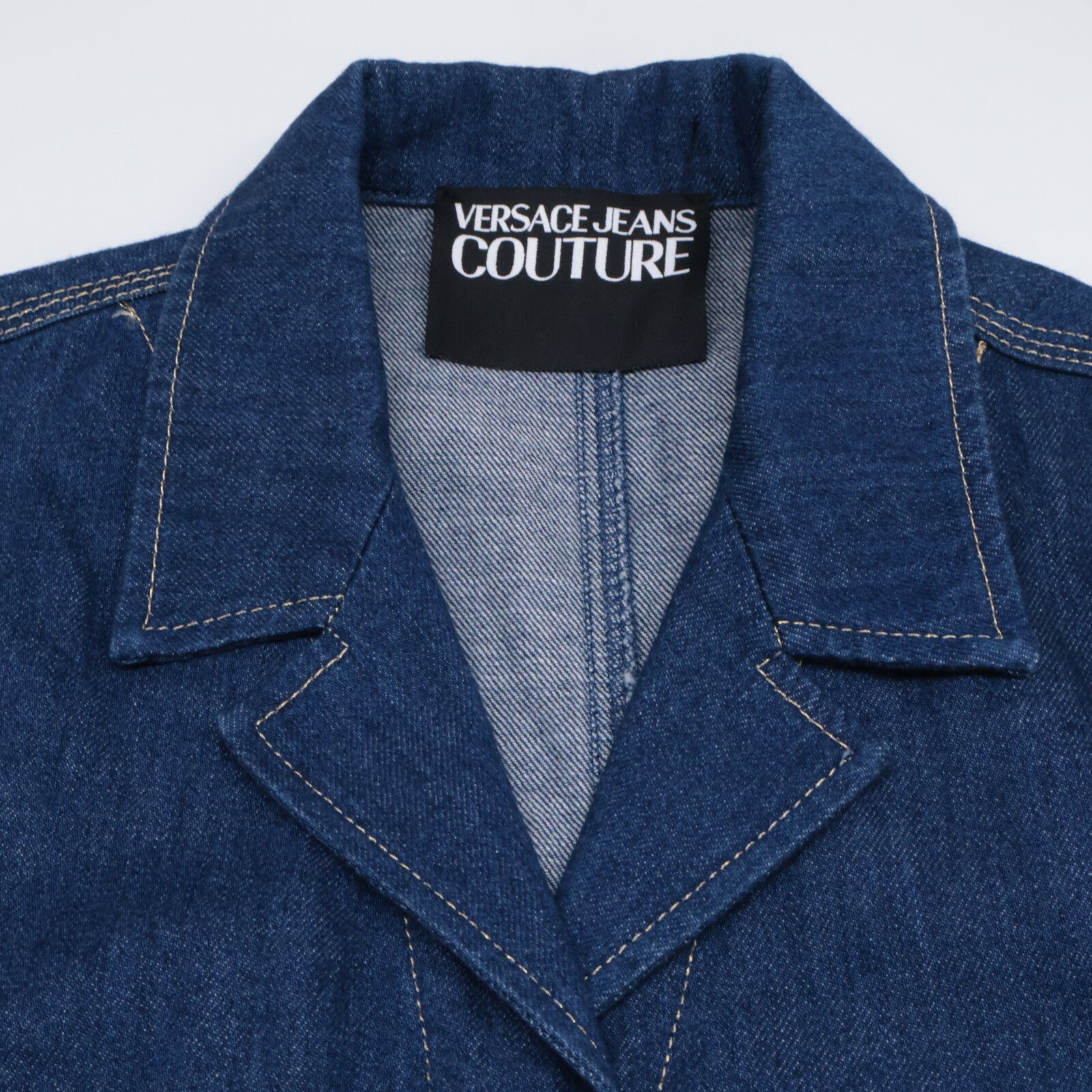 Versace Jeans ヴェルサーチジーンズ 71HAL56I インディゴ 金ボタンショートスリーブデニムシャツ ジャケット