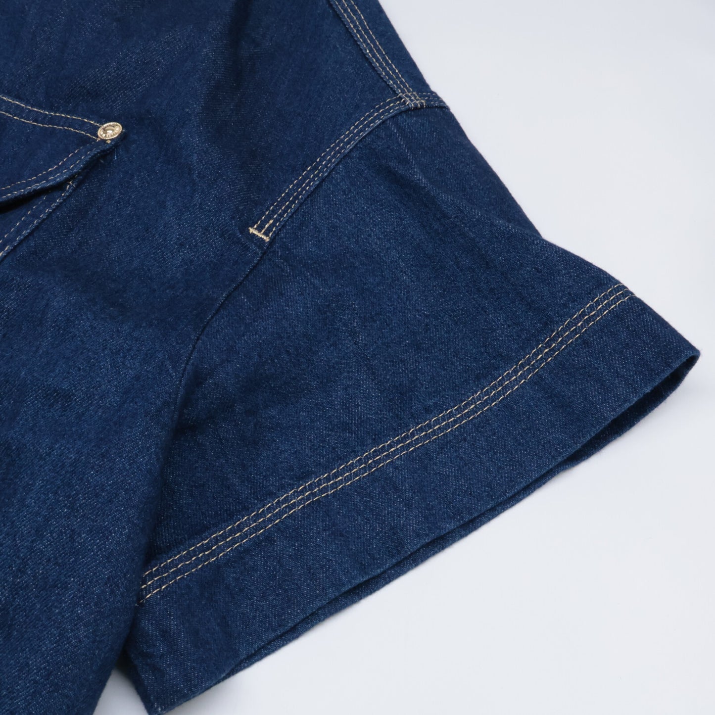 Versace Jeans ヴェルサーチジーンズ 71HAL56I インディゴ 金ボタンショートスリーブデニムシャツ ジャケット