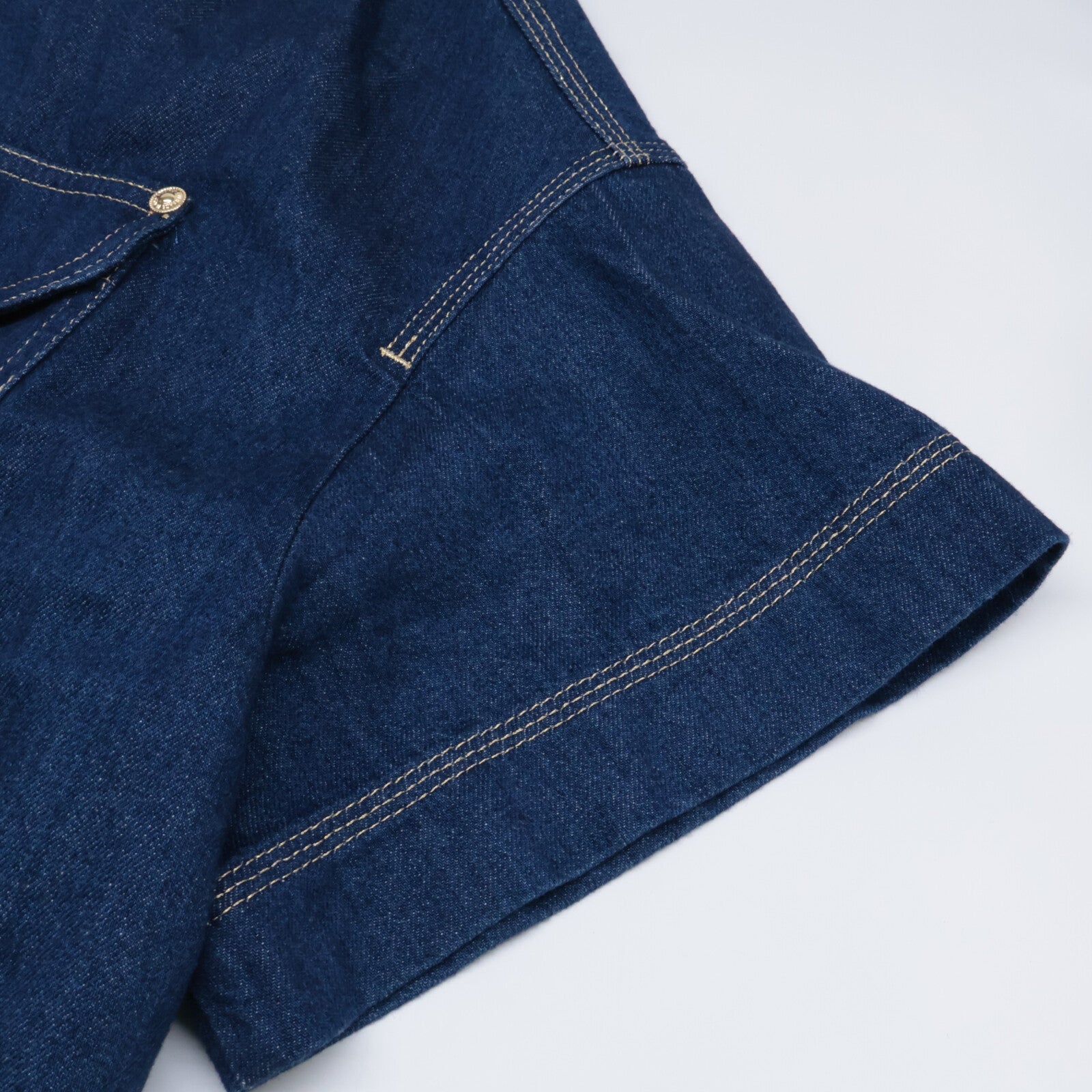 Versace Jeans ヴェルサーチジーンズ 71HAL56I インディゴ 金ボタンショートスリーブデニムシャツ ジャケット