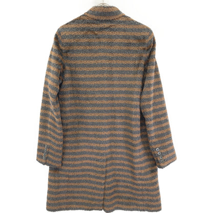 Max Mara Brown×Black Alpaca Wool Border Jaggy Coat Coat