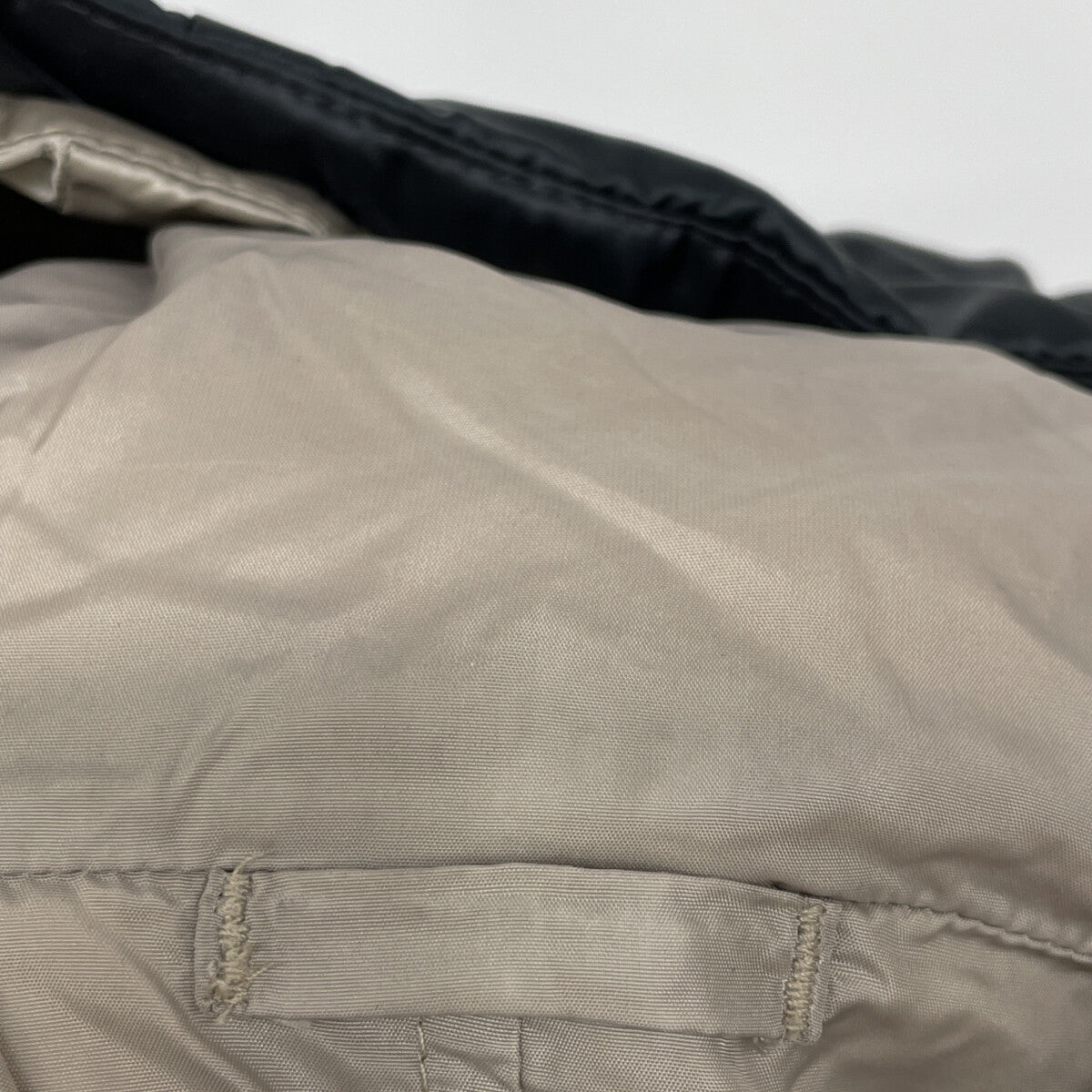 Dark Navy x Beige Reversible Hooded Down Coat with Belt, Coat, Size 42, Women's