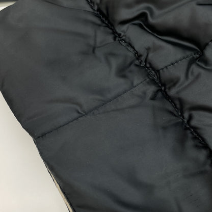 Dark Navy x Beige Reversible Hooded Down Coat with Belt, Coat, Size 42, Women's
