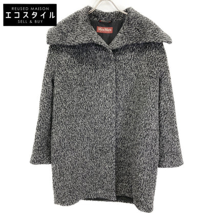 Gray Alpaca Wool Jaggy Medium Coat Coat 40 Ladies