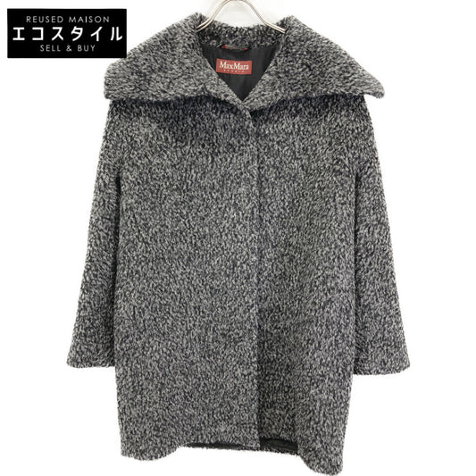 Gray Alpaca Wool Jaggy Medium Coat Coat 40 Ladies