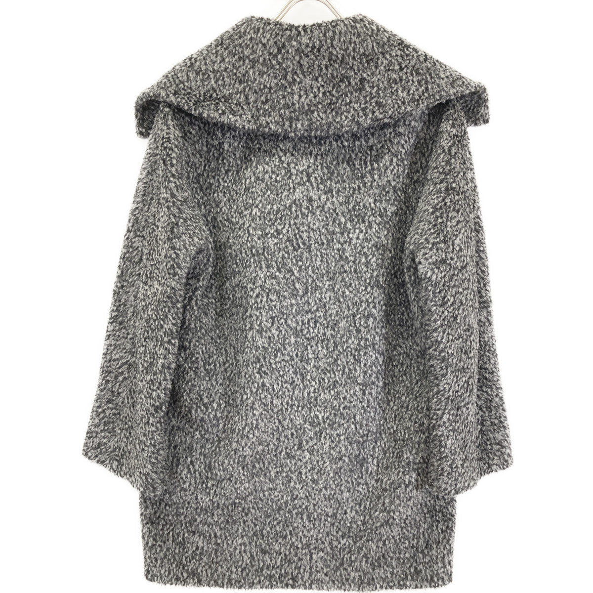 Gray Alpaca Wool Jaggy Medium Coat Coat 40 Ladies