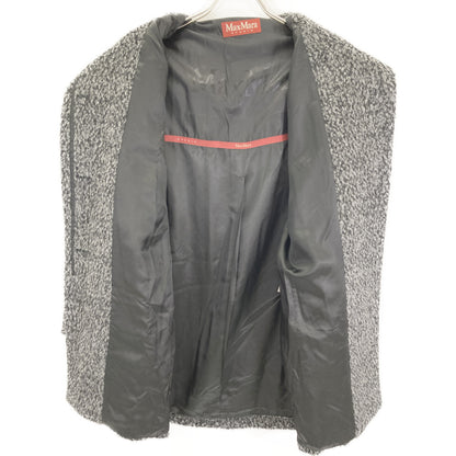 Gray Alpaca Wool Jaggy Medium Coat Coat 40 Ladies