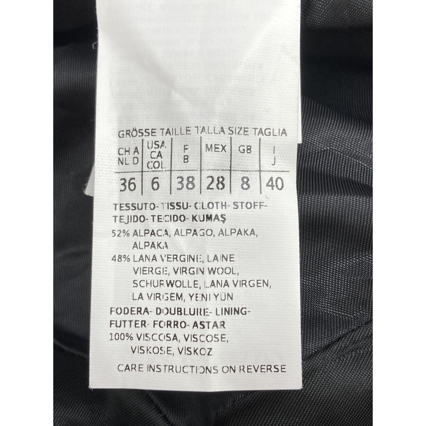 Gray Alpaca Wool Jaggy Medium Coat Coat 40 Ladies