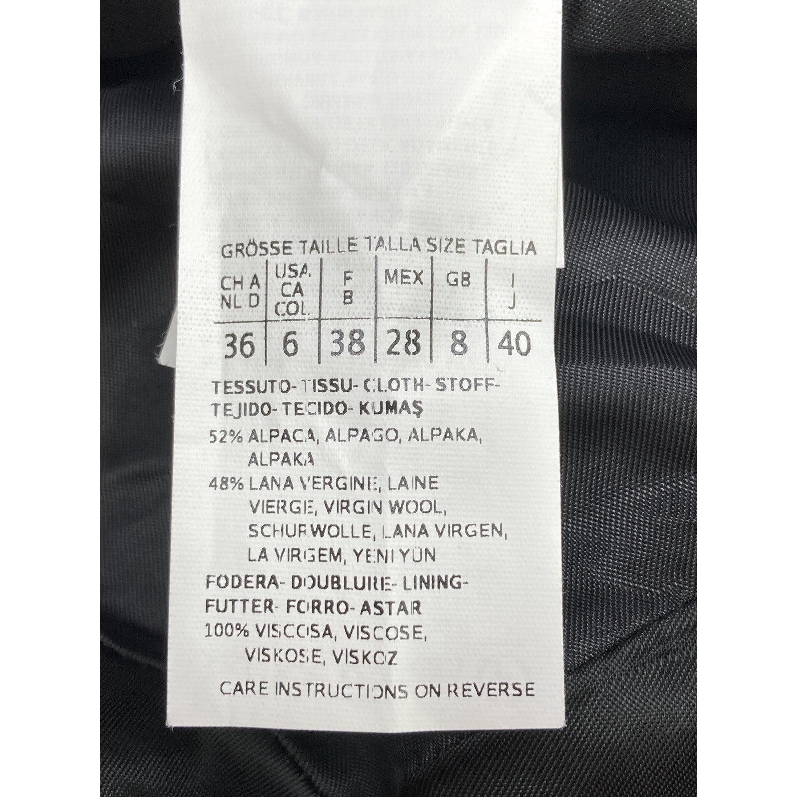Gray Alpaca Wool Jaggy Medium Coat Coat 40 Ladies