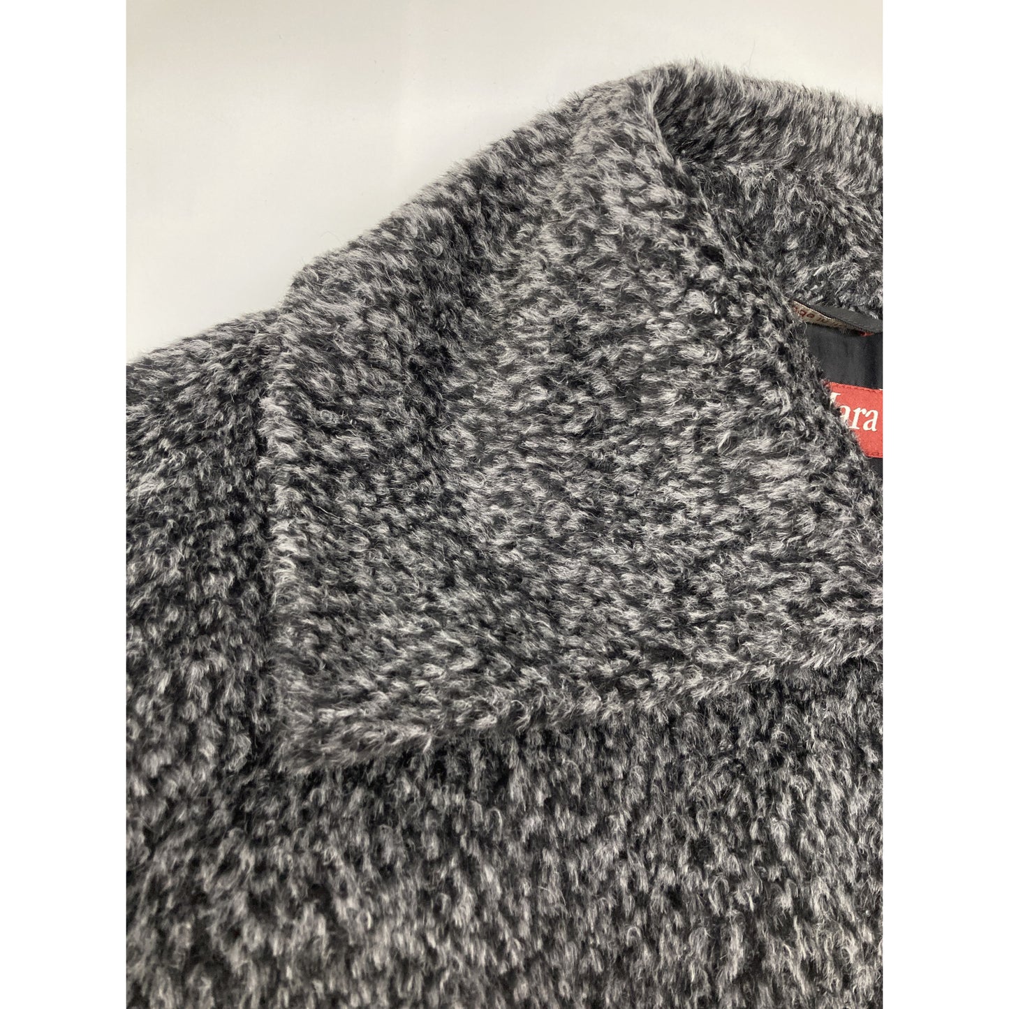 Gray Alpaca Wool Jaggy Medium Coat Coat 40 Ladies