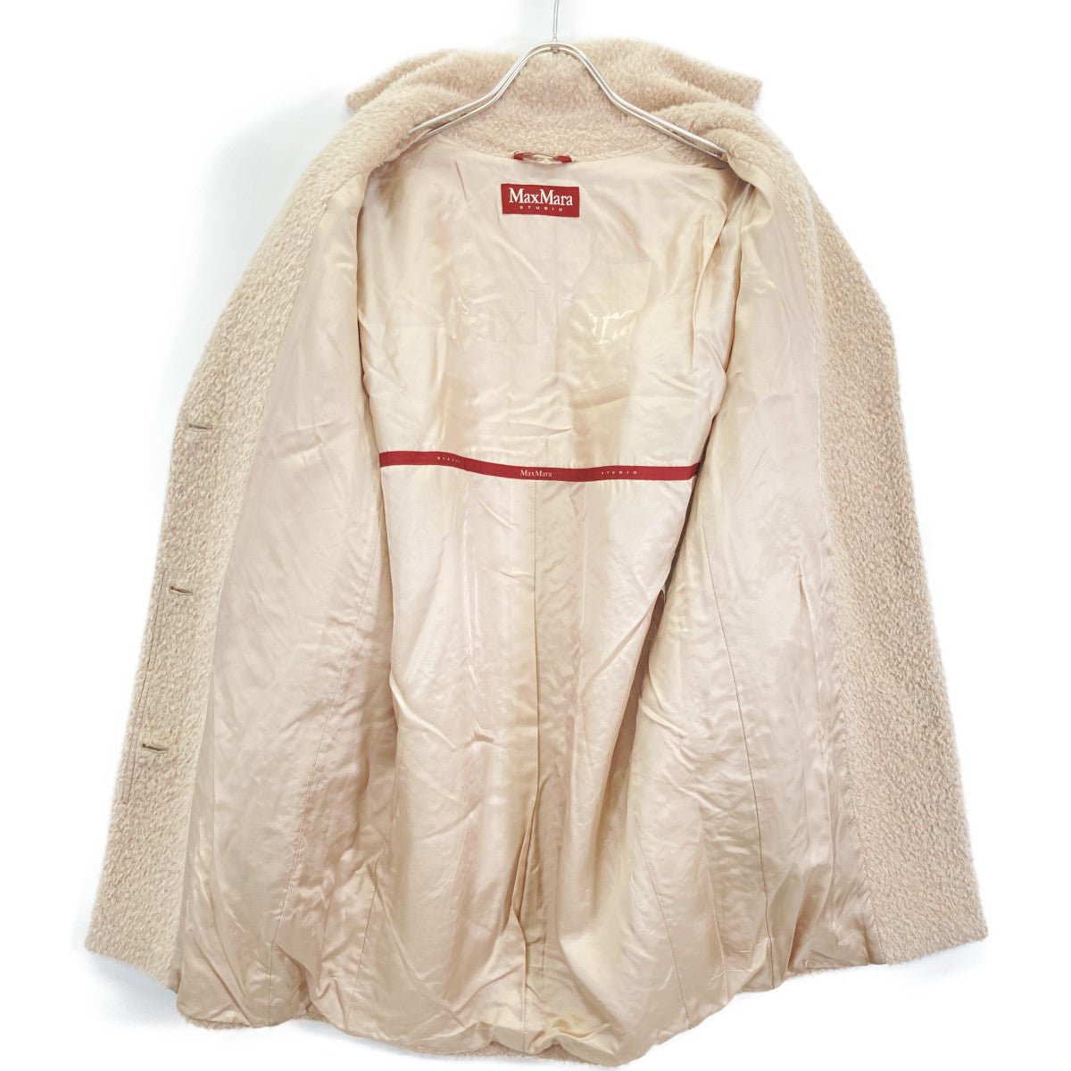 PINK Alpaca Wool Jaggy Stand-collar Coat, coat, 38, women's