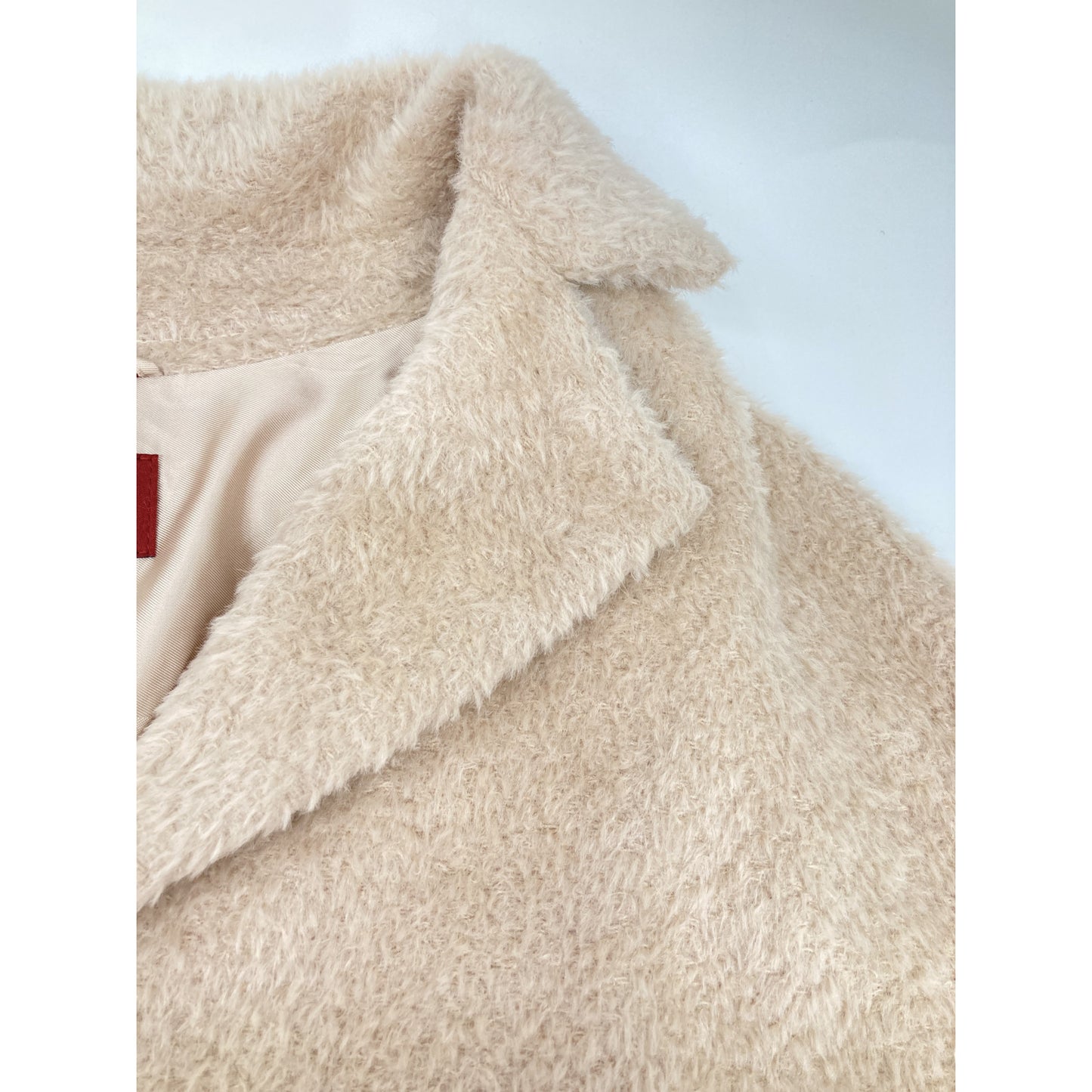 PINK Alpaca Wool Jaggy Stand-collar Coat, coat, 38, women's