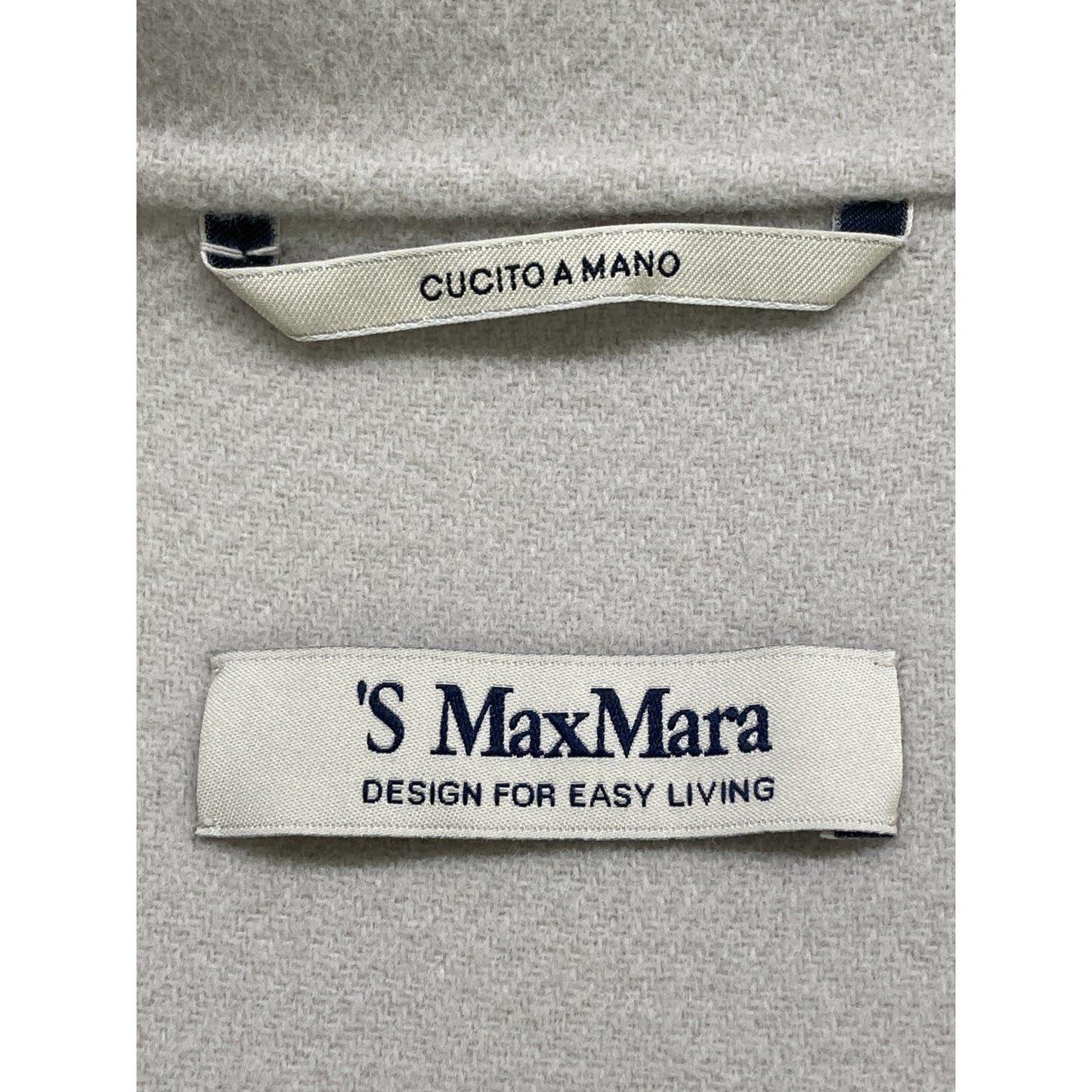 S MaxMara エスマックスマーラ 【CUCITO A MANO】ホワイト ARONA ウール ベルテッドミディアムラップガウンコート コート