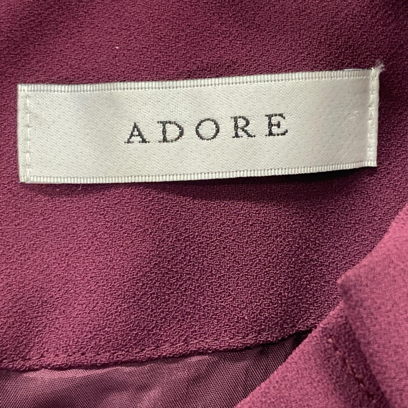 ADORE アドーア ﾊﾟｰﾌﾟﾙ ﾎﾟﾘｴｽﾃﾙ ｷﾞｬｻﾞｰﾈｯｸ ﾍﾞﾙﾄﾜﾝﾋﾟｰｽ ワンピース 38