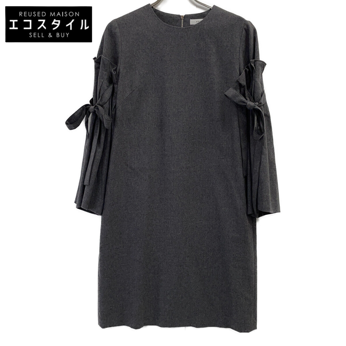 ADORE 【Beautiful condition】531-7240104 Light Flannel Ribbon Sleeve Dress 38
