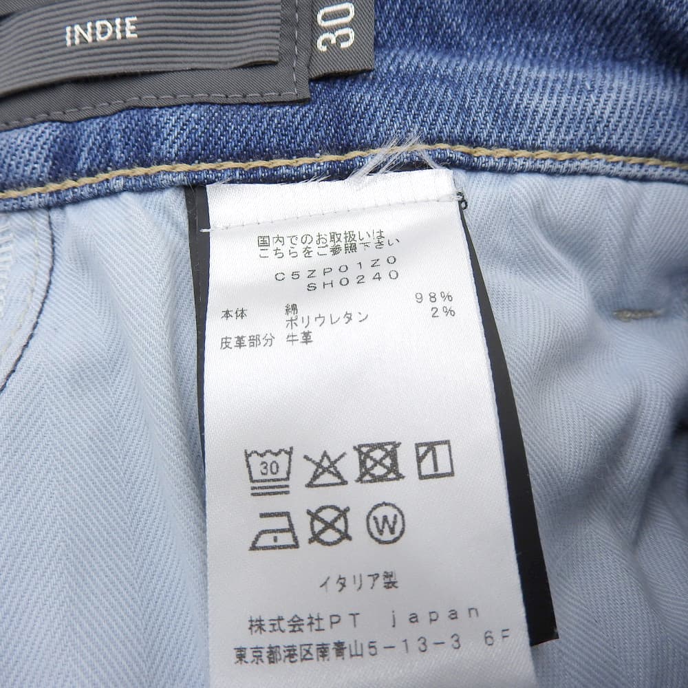 INDIE 水洗牛仔裤 下装 男士 浅蓝色 30 下装 30 男士