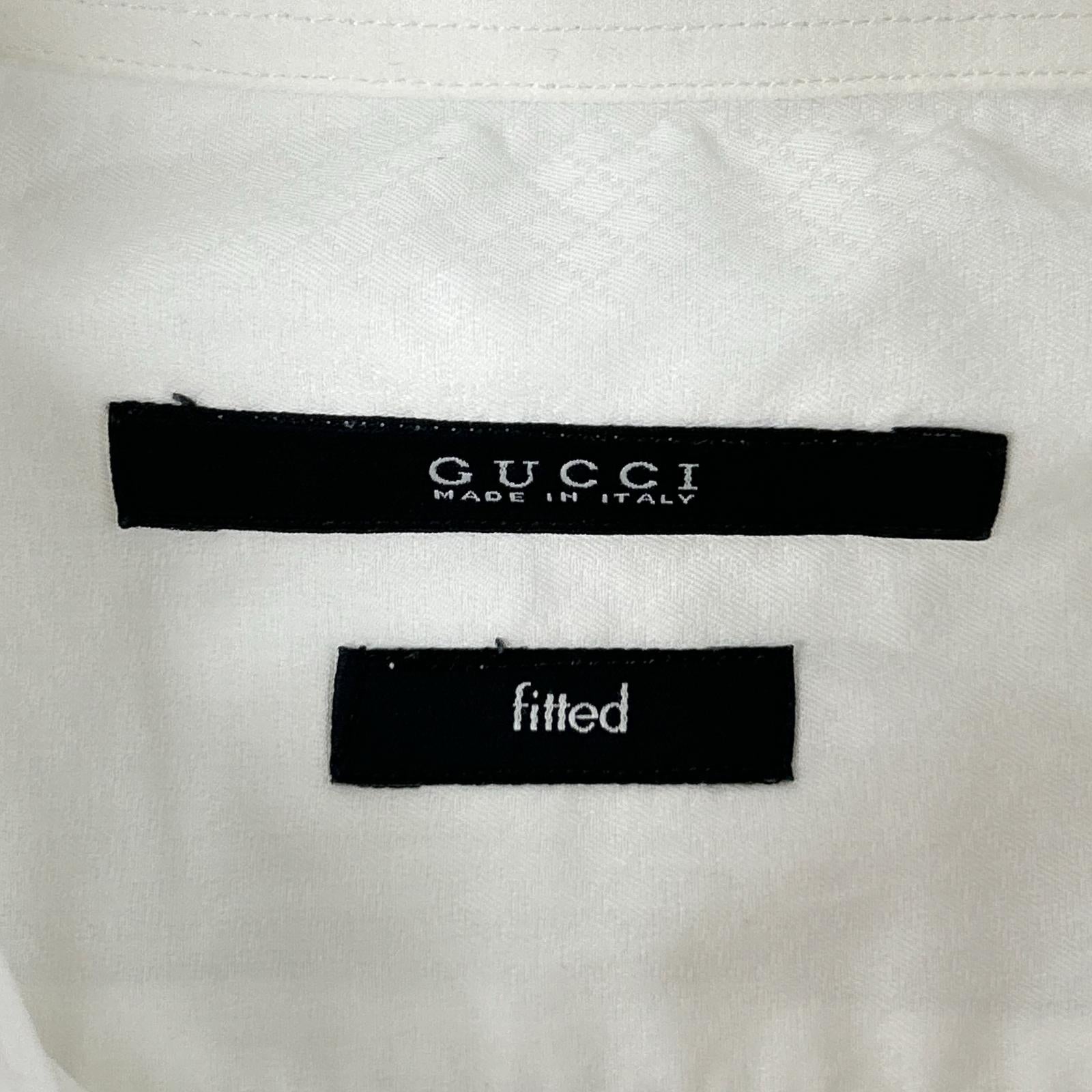 GUCCI グッチ 307666 ホワイト ロングスリーブレギュラーカラーボタンシャツ トップス