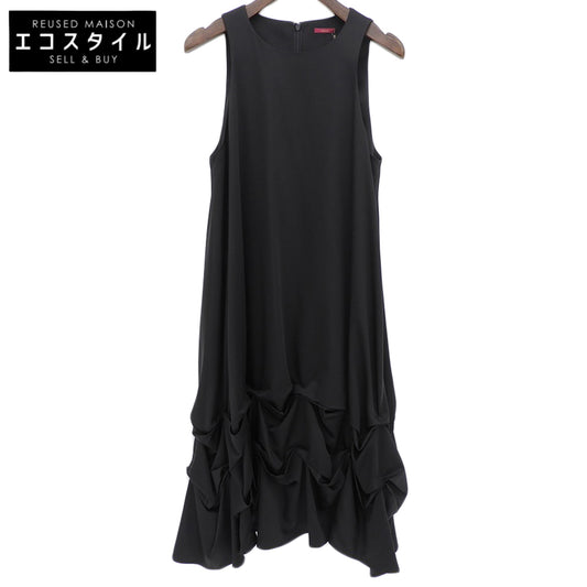 Excellent Condition Tiered Flare Sleeveless Dress Ladies Black M C0076 Dress M Ladies