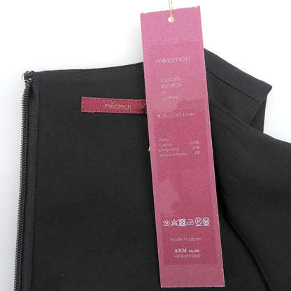 美品 梯形下摆 褶边 无袖连衣裙 女士 黑色 M C0076 连衣裙 M 女士