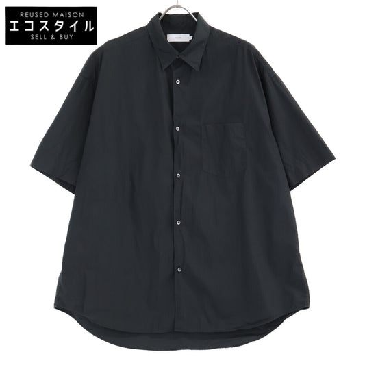 Graphpaper グラフペーパー GM242-50040B ブラック Broad S/S Oversized Regular Collar Shirt トップス