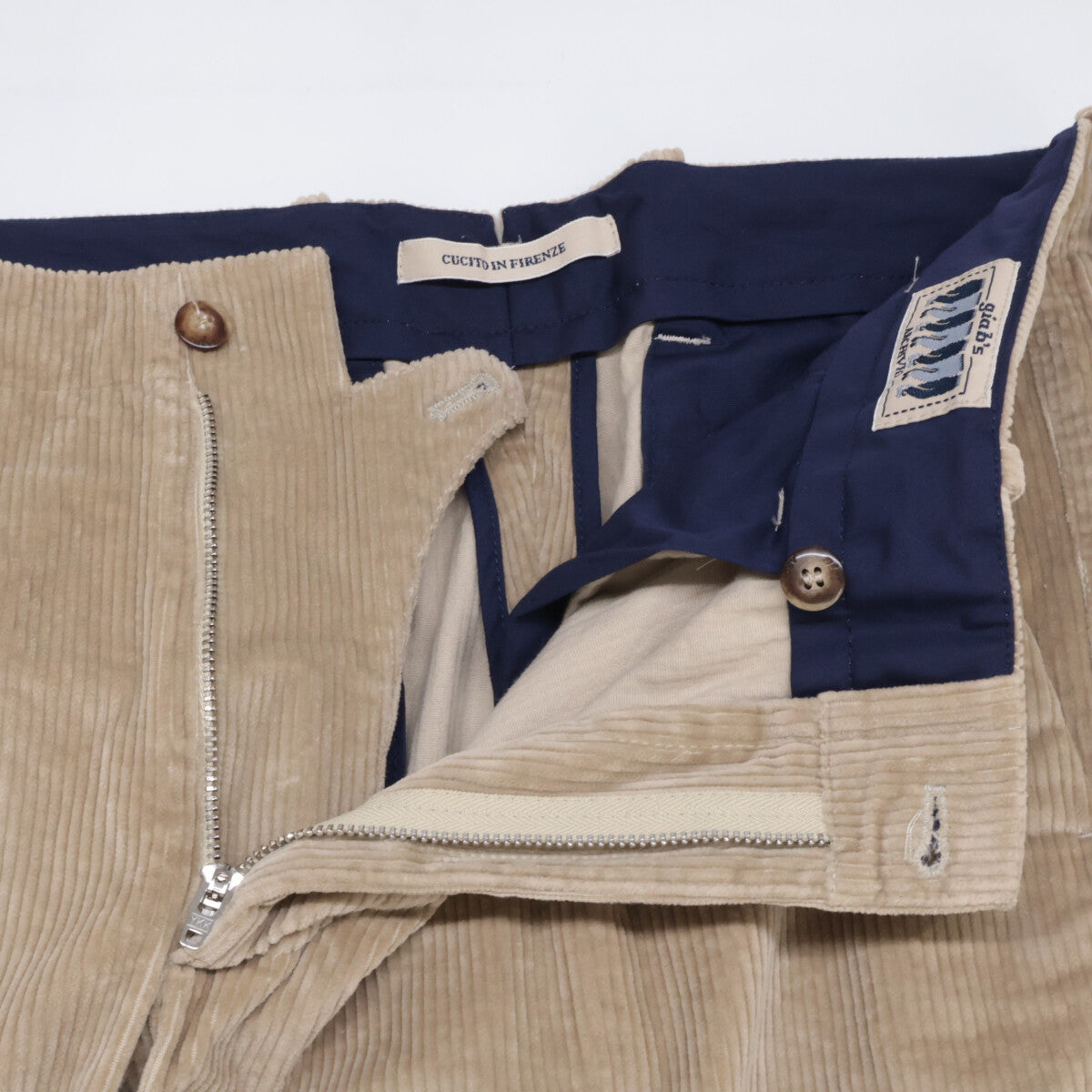 A3606 BEIGE CORDUROY VERDI TAPERED PANTS Bottoms 48 Men's