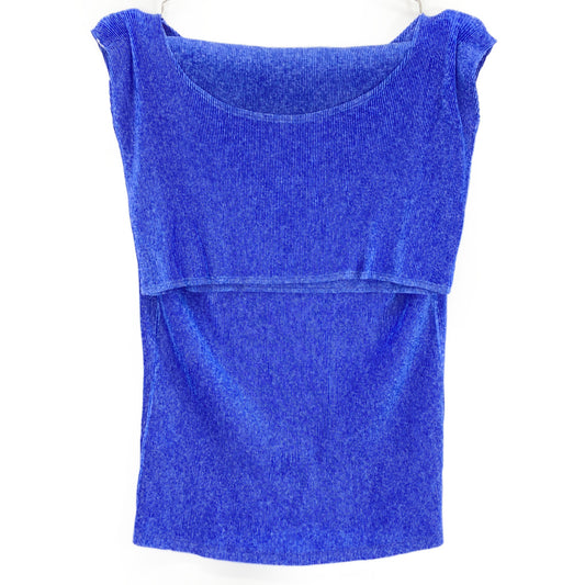 PLEATS PLEASE PP33-FK303 Blue Sailor Collar Sleeveless Top
