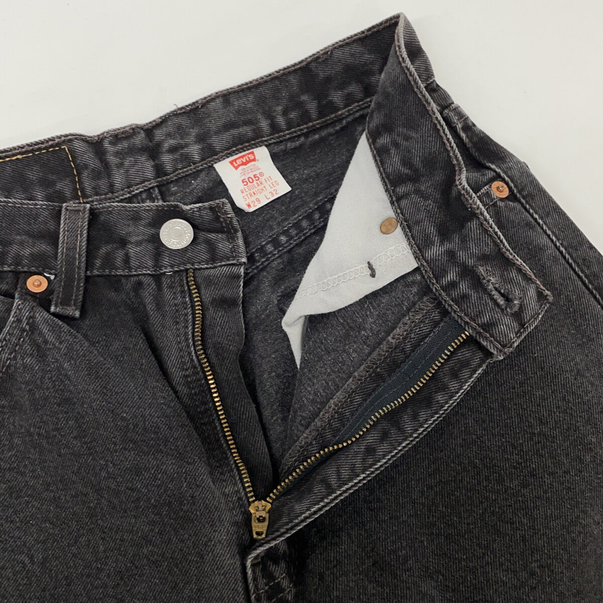 LEVI'S リーバイス 505 1999 Made Overdyed Black Zip Fly Denim Pants Bottoms