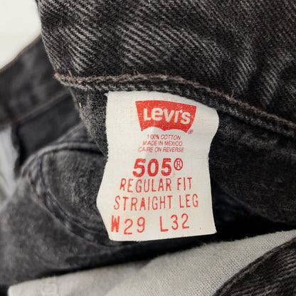LEVI'S リーバイス 505 1999 Made Overdyed Black Zip Fly Denim Pants Bottoms