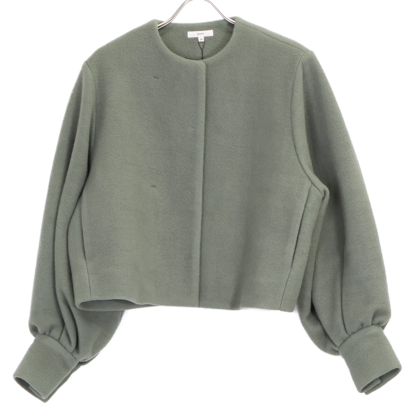 yori ヨリ YR25-23137AW モスグリーン ウール混 エアリーパフショートコート コート