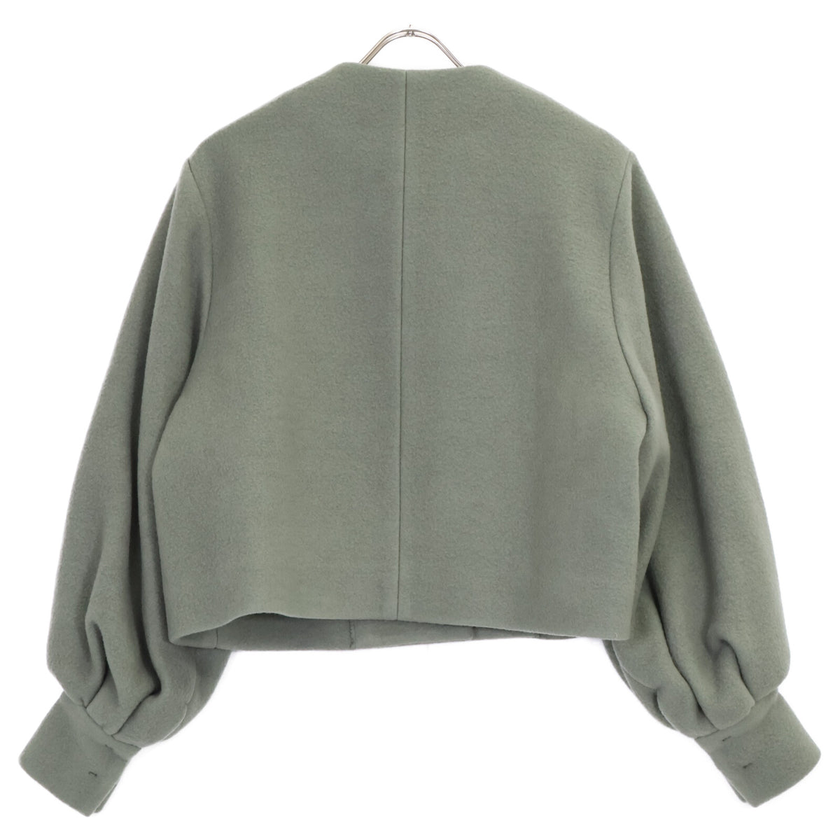 yori YR25-23137AW Moss Green Wool-Blend Airy Puff Short Coat Coat