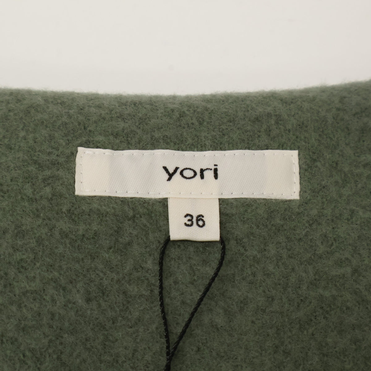 yori YR25-23137AW Moss Green Wool-Blend Airy Puff Short Coat Coat