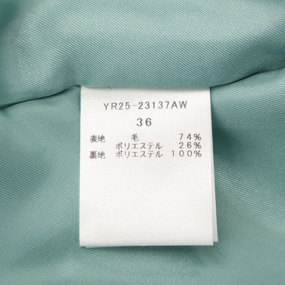 yori YR25-23137AW Moss Green Wool-Blend Airy Puff Short Coat Coat