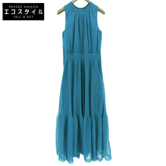 ANAYI ANAYI Excellent Condition Cotton Blend Sleeveless Sheer Volume Knit Dress Women's Blue 38 10232714070 Dress