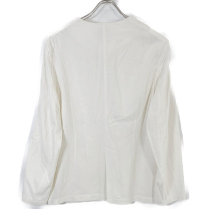 IVORY Linen Blend Wide Collarless Jacket Jacket 2 Ladies