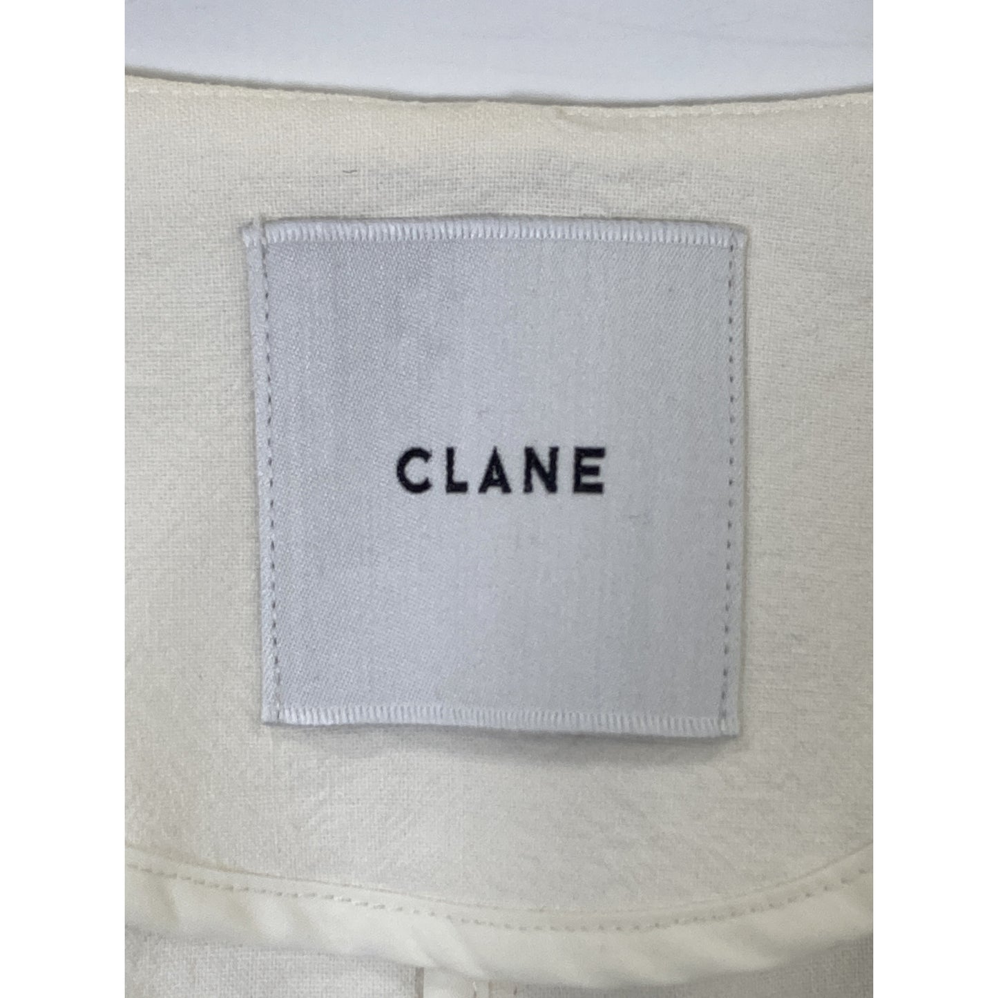 CLANE クラネ アイボリー リネン混 ワイドノーカラージャケット ジャケット