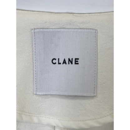 CLANE クラネ アイボリー リネン混 ワイドノーカラージャケット ジャケット