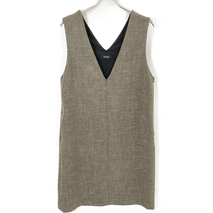S23AW-15 Grey Tweed V-neck Dress Dress M Women's
