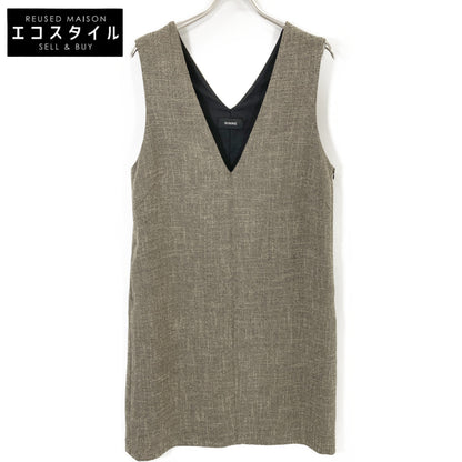 S23AW-15 Grey Tweed V-neck Dress Dress M Women's