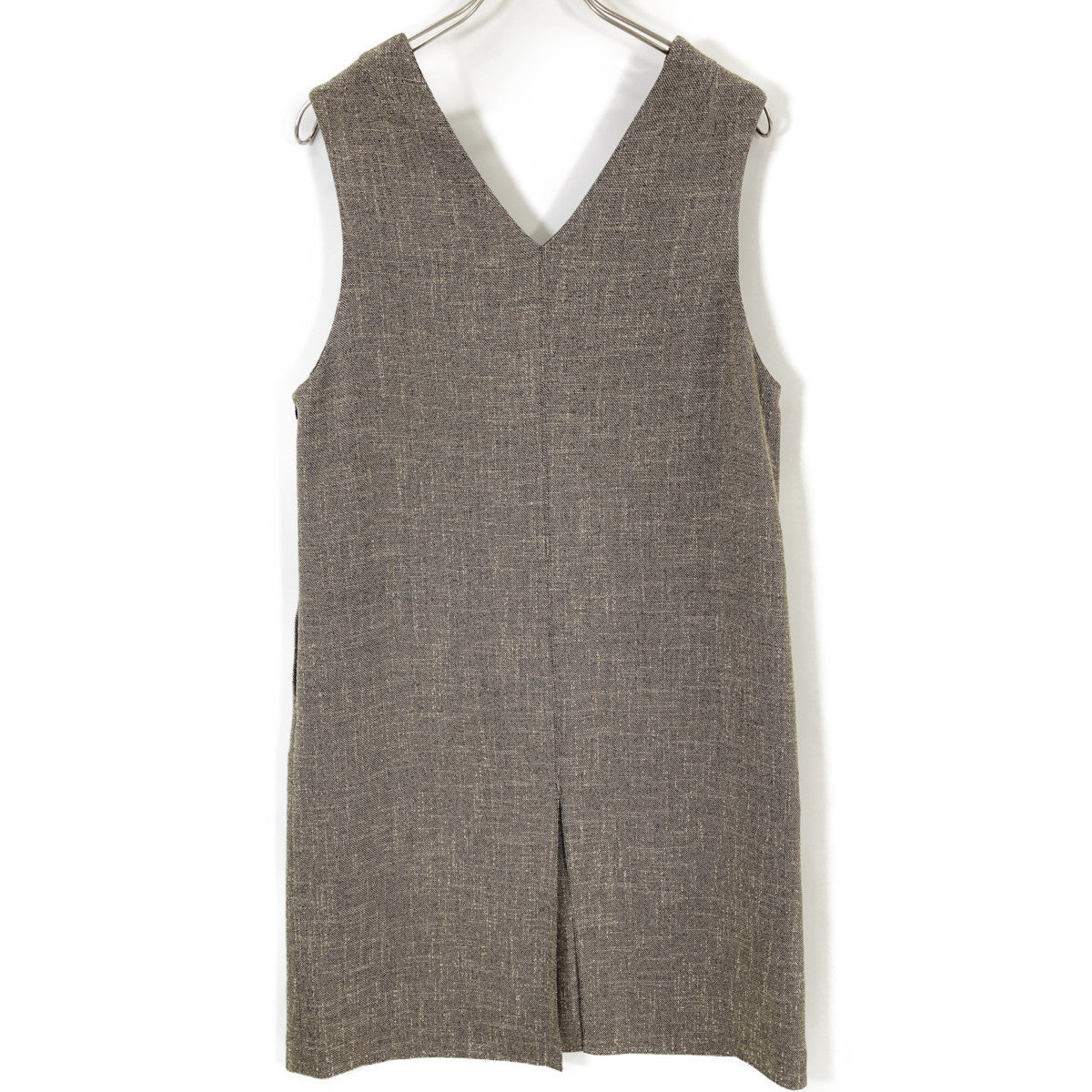 S23AW-15 Grey Tweed V-neck Dress Dress M Women's
