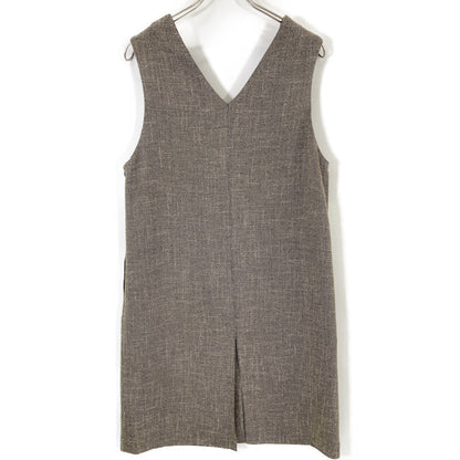 S23AW-15 Grey Tweed V-neck Dress Dress M Women's