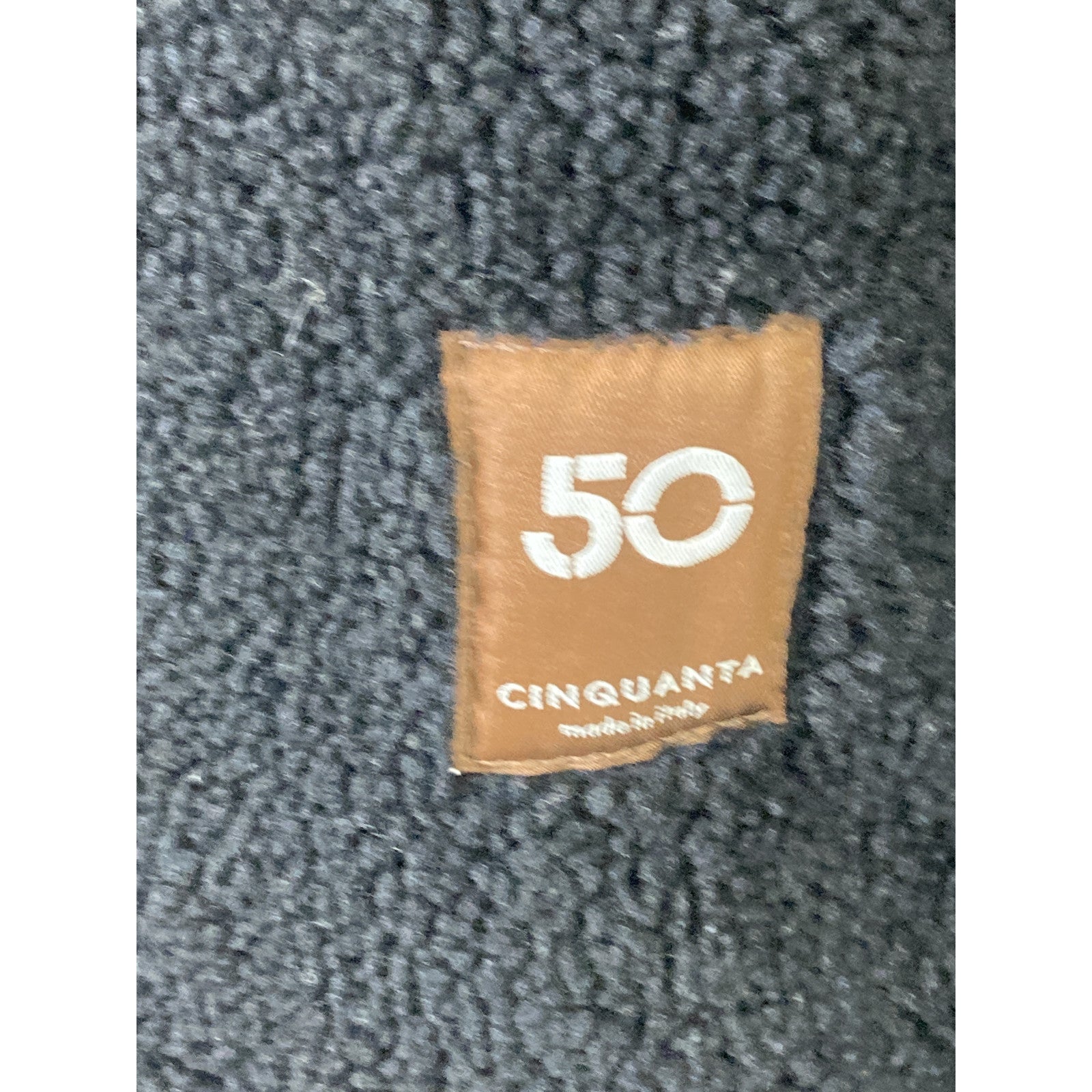 Cinquanta チンクアンタ 3312 ダークネイビー ボアライニング ノーカラーラムレザームートンコート コート