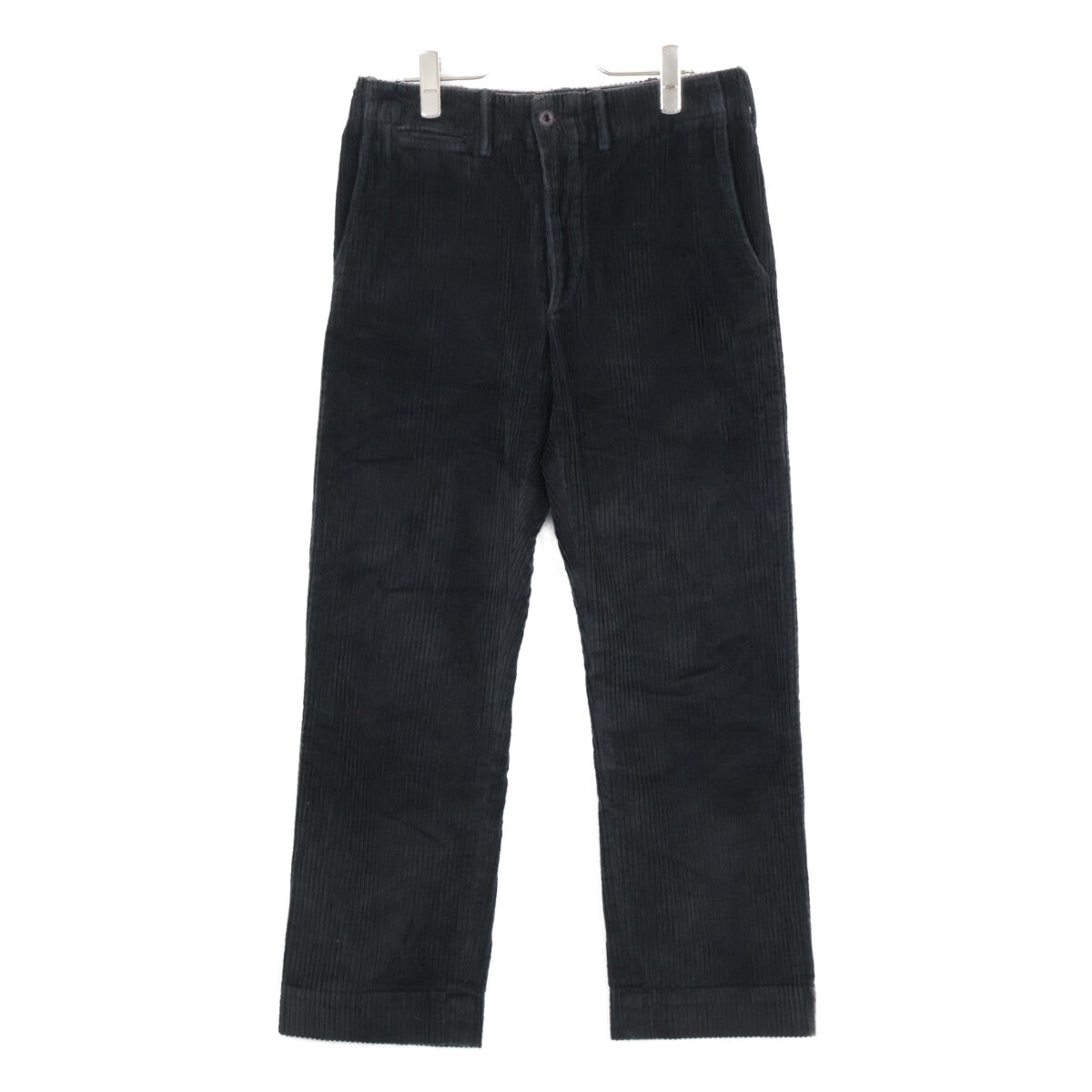 RRL Double RL 782804288001 Black Cotton Button Fly Wide Wale Corduroy Straight Pants Bottoms
