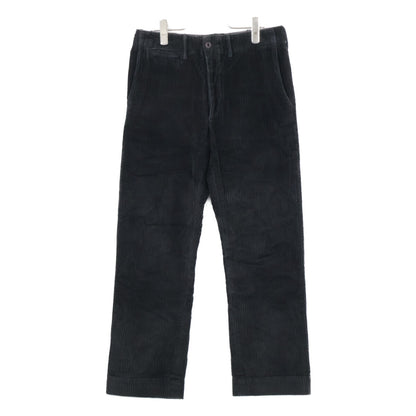 RRL Double RL 782804288001 Black Cotton Button Fly Wide Wale Corduroy Straight Pants Bottoms
