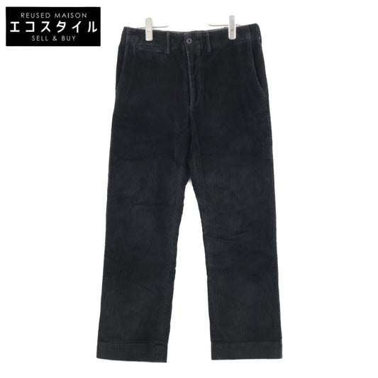 RRL ダブルアールエル 782804288001 ブラック コットン ボタンフライ 太畝コーデュロイストレートパンツ ボトムス