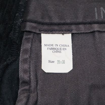 RRL Double RL 782804288001 Black Cotton Button Fly Wide Wale Corduroy Straight Pants Bottoms