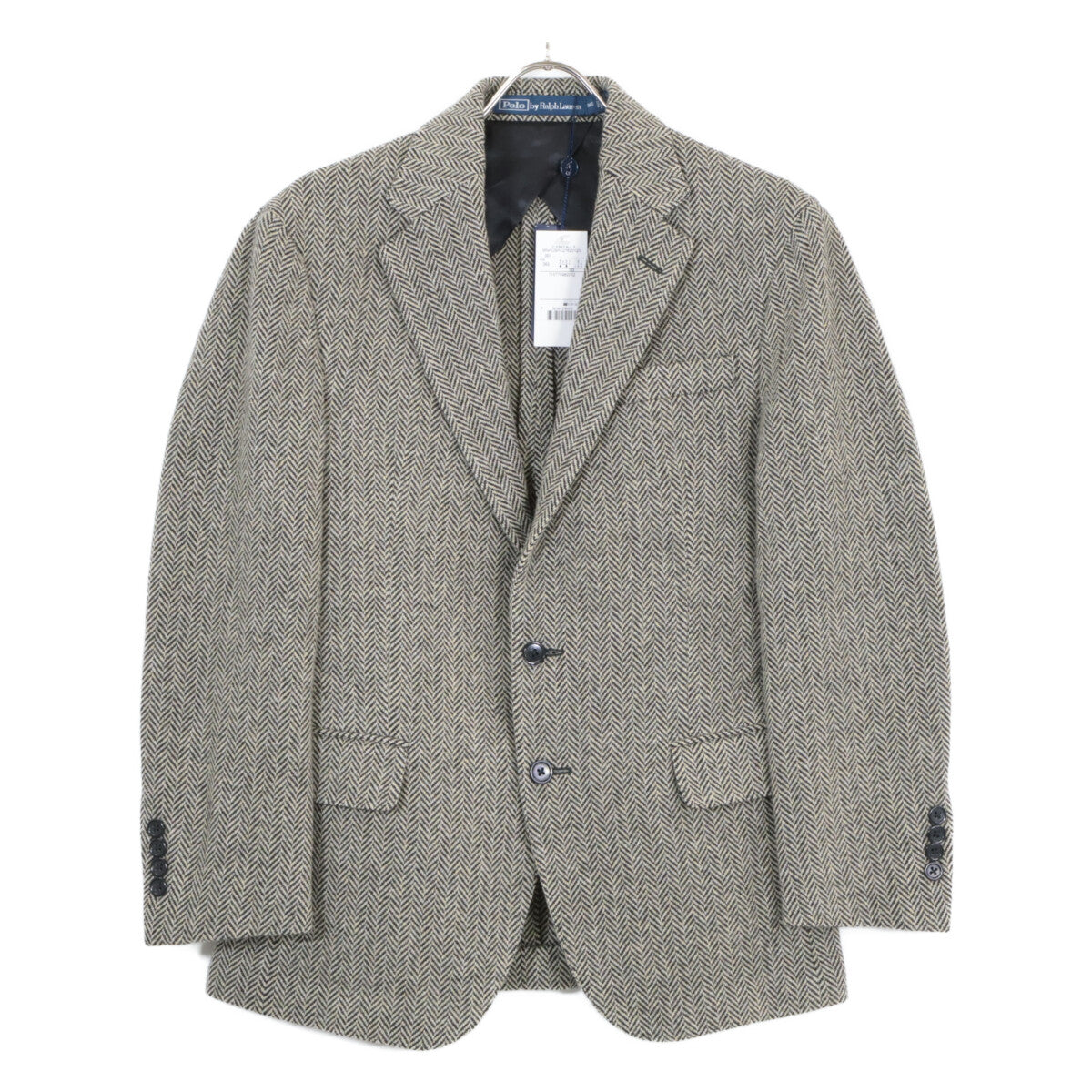 POLO RALPH LAUREN MNPOSPC27620120 Black x Cream Wool Blend Soft Tailored Herringbone Jacket