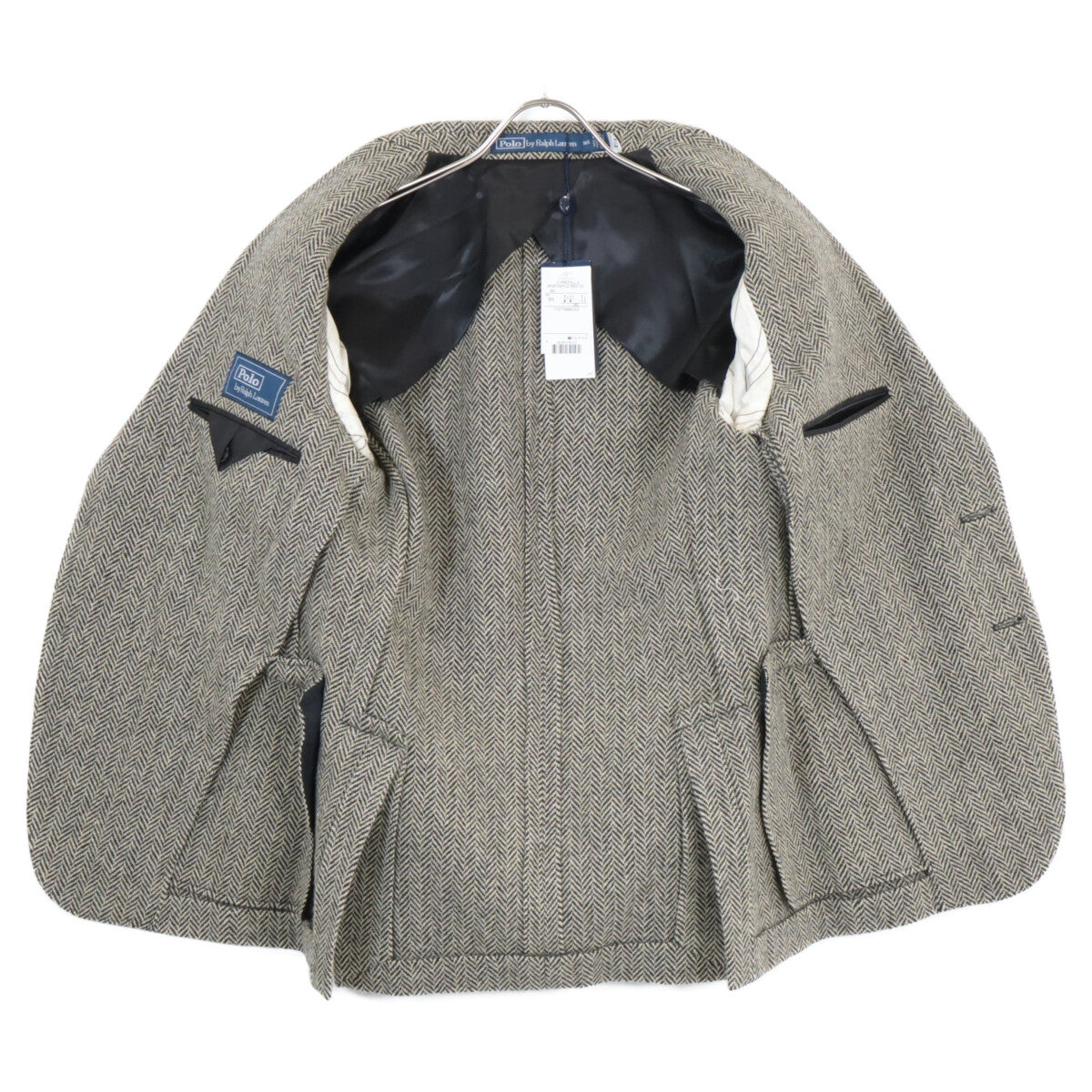 POLO RALPH LAUREN MNPOSPC27620120 Black x Cream Wool Blend Soft Tailored Herringbone Jacket